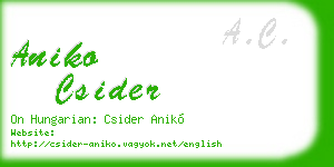 aniko csider business card